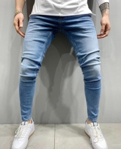 بيع بالجملة جديد للرجال دينم بلون سادة بنطلون جينز للأماكن الخارجية بسحاب بنطلون طويل للرجال جينز غير رسمي - Product Image 4