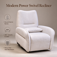 Fauteuil inclinable électrique blanc moderne avec coussin décoratif pour salon