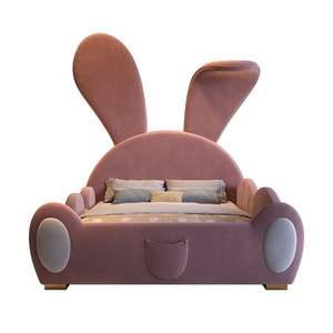 Letto per Bambine in Pelle di Coniglio di Alta Qualità, Moderno e Lussuoso, Arredamento Carino per <span class=keywords><strong>Camerette</strong></span> - Product Image 5