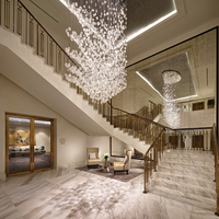 Post-moderne lumière luxe duplex bâtiment villa escalier lustre personnalité créative bar club magasin de vêtements boules de cristal lampes