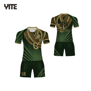 Jersey Rugby Keluaran Baru 2022 Seragam Rugby Desain Suku Hijau dan Hitam Kustom Sublimasi - Product Image 6