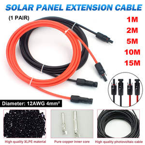 1 cặp đỏ đen năng lượng mặt trời PV dây mở rộng với cả hai Đầu nối cáp assembly6/4/2.5 VUÔNG 10/12/14 AWG với nam và nữ - Product Image 3