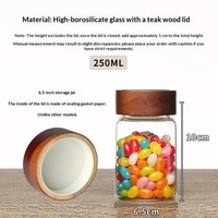 Bocaux en verre à couvercle vissé en bois d'acacia, récipients de stockage alimentaire de qualité alimentaire pour la cuisine avec couvercles en bois, boîtes hermétiques pour noix