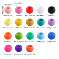 Kit de perles capillaires en silicone colorées en gros pour usine, 6*8.9mm, ouverture 5mm, accessoires de tressage personnalisables pour extensions de cheveux