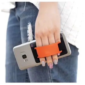 İnce kredi kartları kollu cep telefonu için 3m sticker sıkı lycra kart tutucu standı ile