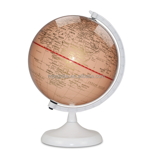 Elegante Penna Parlante con Globo Vintage in Oro Rosa, ABS+Metallo, Mappa Politica Realistica con Realtà Aumentata, Diametro 20cm, per Arredamento Casa e Regalo Ufficio - Product Image 1