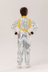 <span class=keywords><strong>Disfraz</strong></span> de <span class=keywords><strong>piloto</strong></span> de astronauta plateado para hombres y mujeres, <span class=keywords><strong>disfraz</strong></span> de astronauta alienígena, mono elegante para Halloween - Product Image 2
