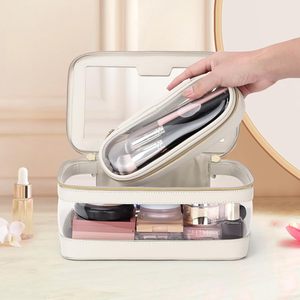 Estuche de Maquillaje de Viaje, Estuche Cosmético Transparente, Bolsa de Belleza Impermeable, Organizador de Maquillaje para Mujer, Bolsa de Maquillaje de Vinilo - Product Image 6