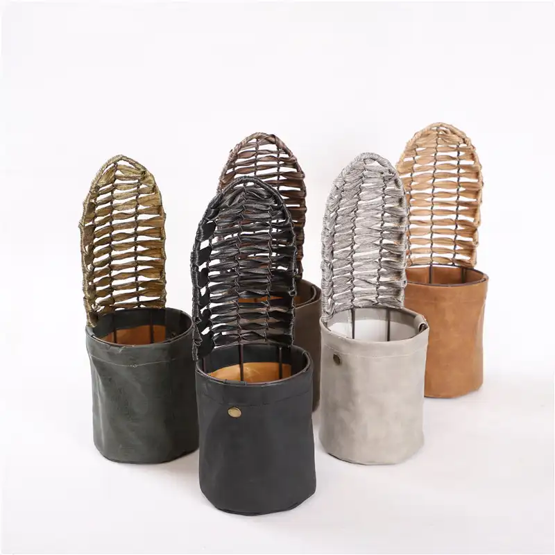 Nordic Style PU leather flower pots for indoor home decoration
