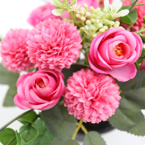 <span class=keywords><strong>Fleurs</strong></span> artificielles en soie personnalisées bon marché en gros pour cimetière, chrysanthème en pot, rose pour la décoration des tombes - Product Image 1