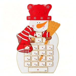 Custom Wooden Snowman Advent <b>Calendar</b> 24 Drawers Refillable Christmas Countdown Tabletop Decoration Wholesale Supplier - Product Image 1