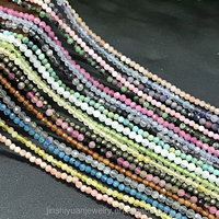 Perles rondes à facettes naturelles de 2 à 4mm, petites pierres précieuses, énergie de coupe, perles en vrac pour la fabrication de bijoux, bracelet et collier
