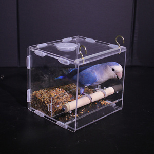 תלוי במיכל מזון ציפורים שקופה ללא מכשיר האכלה מכשיר מזין אוטומטי - Product Image 3