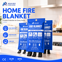 Couverture anti-feu d'urgence pour la cuisine et la maison, en fibre de verre, résistante à la chaleur, avec bandes de traction faciles, offre en gros OEM