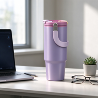 Gobelet isotherme en acier inoxydable de 900 ml avec poignée portable, réutilisable, anti-fuite, pour les voyages, cadeaux d'affaires