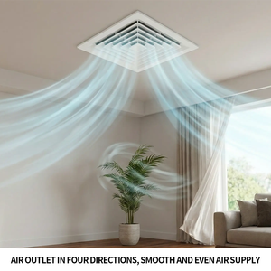 מפזר אוויר מודרני מינימליסטי מאלומיניום, 4 כיווני זרימה, לתקרה, לבית ולבוטיק, התקנה אסתטית - Product Image 6