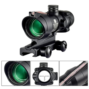 Lunette de visée de chasse 5D Era 4x32 avec grossissement 4x, optique à fibres réelles RM, point rouge et vert, réticule Chevron gravé sur verre, éclairé - Product Image 4