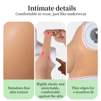 Faux Seins Série en Silicone ou Rembourrage Coton Poitrine en Silicone Texturée à Col Rond Style Court pour Transgenre Toucher Doux