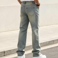 Jeans en denim pour hommes, coupe baggy, style empilé, pour usage quotidien, personnalisables, vente en gros, fabrication sur mesure