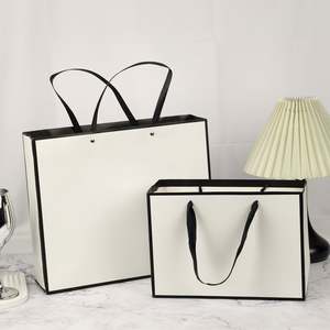 Sacs cadeaux en papier écologiques personnalisés avec logo personnalisé, poignées de luxe, boutique, emballage - Product Image 1