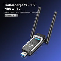 Adaptador USB Inalámbrico EDUP BE1703 Wifi7 BE6500, Tarjeta Wifi 7 Externa, Adaptador USB 3.0 Tri Banda, Tarjeta de Internet