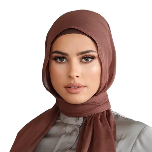 Wunderschöne Nähte Doppels tiche Schal besatz Viskose Rayon Hijab Luxus atmungsaktiver Schal für muslimische Frauen Schal