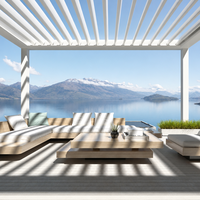 Pergola motorisée MEIXIN ORLANDO en aluminium pour extérieur, avec toit ouvrant à lamelles, imperméable, fixation murale, type gazebo