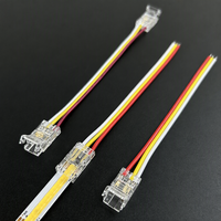 Connecteur d'angle sans soudure pour bande LED COB basse tension bicolore 3 broches, sans points noirs, fil de connexion