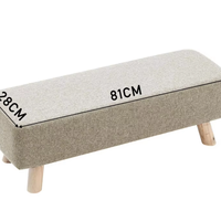 Pouf ottoman moderne en tissu papier avec housse amovible, long, pour salon, bureau à domicile et chambre à coucher, repose-pieds