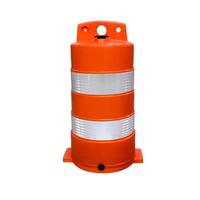 Baril de signalisation routière réfléchissant en plastique PE de 1100 mm, empilable, portable, avec base en caoutchouc