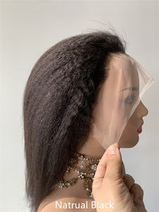 DX157 <span class=keywords><strong>cheveux</strong></span> humains crépus et droits clip ins afro wave femmes extensions de <span class=keywords><strong>cheveux</strong></span> pleine dentelle <span class=keywords><strong>meches</strong></span> tresse perruques pour femme noire - Product Image 4