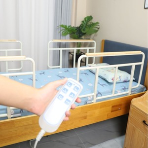 Manual Wooden Electric Massage <b>Bed</b> With Rails For Home Medical Elderly Care - Product Image 3