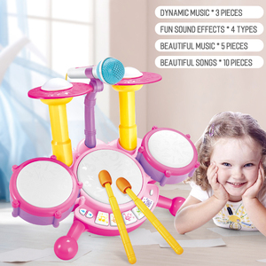 Bébé Montessori Instrument de musique enfant en bas âge Musical Battant <span class=keywords><strong>Tambourin</strong></span> Kit Éducatif Microphone Jazz Tambour Jouet Ensemble <span class=keywords><strong>pour</strong></span> Enfants - Product Image 3