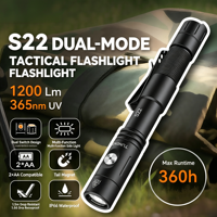 Nueva Linterna Táctica S22 de Modo Dual, Láser Recargable, Compatible con 2 Baterías, Largo Alcance, Resistente al Agua IP66