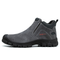 Sepatu Keselamatan Berinsulasi 6KV Model Mid-cut Anti-benturan Anti-tusuk Tahan Panas Bahan Kulit Sapi