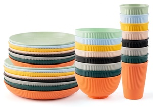 Ensemble de vaisselle en plastique réutilisable au design moderne, nouvelle sortie, gobelet, assiette, bol, couverts, vaisselle pour mariages et fêtes - Product Image 4