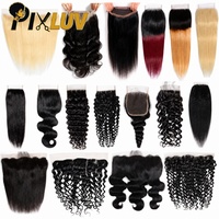 Cheveux humains bruts pré-épilés, noués à la main, avec base en peau fine, lace HD invisible effet fondant, disponibles en frontals complets 13x6 13x4 et closures 13x4 5x5 6x6 7x7
