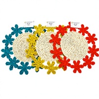 Napperons de table colorés en rotin tressé à base de feuilles de maïs, style bohème, écologiques, résistants à la chaleur, réutilisables, imprimés, antidérapants, pour l'extérieur, les fêtes et les restaurants