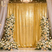 Panneau de toile de fond en maille à paillettes dorées Uvenue, rideau scintillant pour scène, fête, photomaton, événement