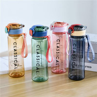 Bouteille d'eau en plastique écologique pour enfants de 400 ml et 500 ml avec paille, tasse de sport en plastique pour l'extérieur