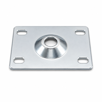 Plaque de montage en acier au carbone zingué pour roulettes, support de base robuste pour chariots industriels et roues de meubles