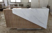 Kisen haut de gamme plus récent bureau de réception à lumière led moderne blanc utilisé réception salon réception bureaux tables de bureau