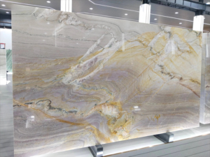 Dalles de quartzite de haute qualité style luxe, pierre de luxe Ribbon Gold pour mur et table. - Product Image 5