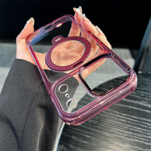 Funda híbrida de TPU y PC con anillo magnético de 360 grados para iPhone 15 Pro Max, funda color burdeos para iPhone 18 Pro - Product Image 6