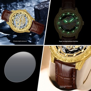 Montre à quartz tendance pour homme BINBOND, véritable montre de luxe à double face creuse avec verre traité, style business et mode - Product Image 4