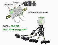 Medidor de Energía Inalámbrico Acrel ADW210 con Configuración Multitarifa para 4 Zonas Horarias, Diseño de CT de Núcleo Dividido, 4G, WiFi y LoRa