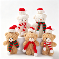 Peluche Ours en Peluche Style Dessin Animé Promotionnel de Noël, Cadeau, Sac à Vêtements, Porte-clés, Pendentif, Décoration de Pâtisserie Rayée