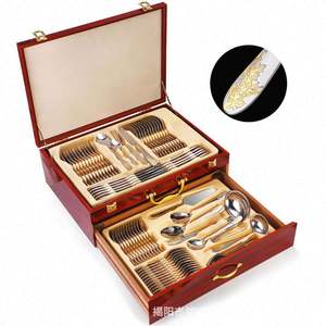 Oferta Especial: Juego de Cubiertos Minimalistas de Acero Inoxidable Dorado con Acabado Espejo, 72 Piezas, Ecológico, en Caja de Madera, Sostenible, para el Regreso a Clases - Product Image 3