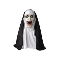 Masque de fête d'Halloween et de Noël, costume de fantôme, robe de mort, masque d'horreur, carnaval, cosplay, coiffe de nonne, masque animal en latex