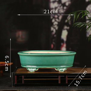 Vasi Moderni in Ceramica Smaltata da 21 cm per Bonsai, Design Artigianale per Decorazioni Casa e Giardino, Piante Grasse e <span class=keywords><strong>Cactus</strong></span> - Product Image 2
